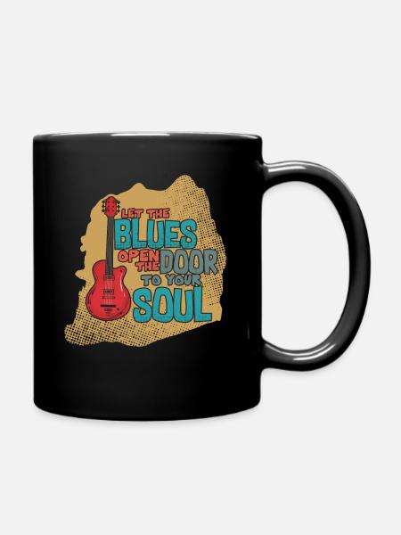 Lass den Blues die Tür zur Seele öffnen Geschenke - Tasse einfarbig - Schwarz