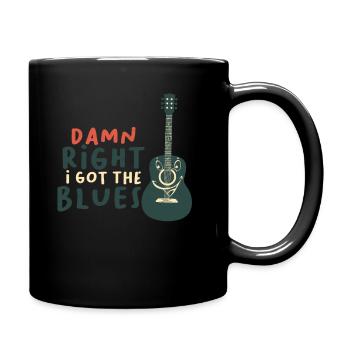 blues musik geschenk jazz geschenkidee gitarre - Tasse einfarbig - Schwarz - Rechts