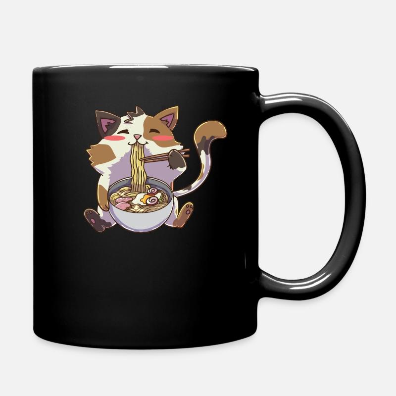 Ramen Neko Cat Kawaii - Full Colour Mug - black