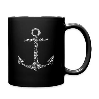 Anker - Segeln - Tasse einfarbig - Schwarz - Rechts