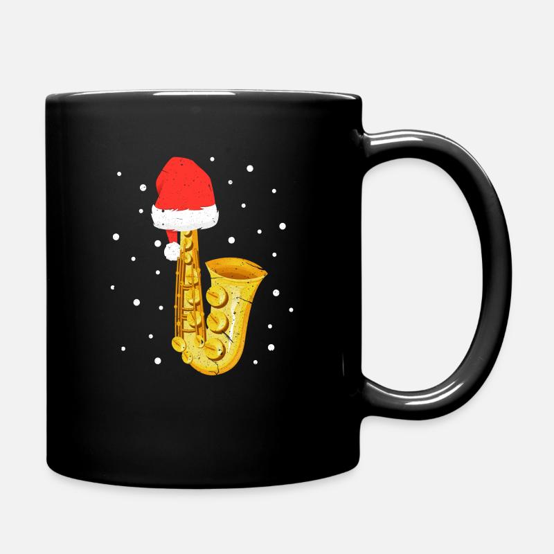 Saxophone Weihnachten Saxophonist Geschenk - Tasse einfarbig - Schwarz