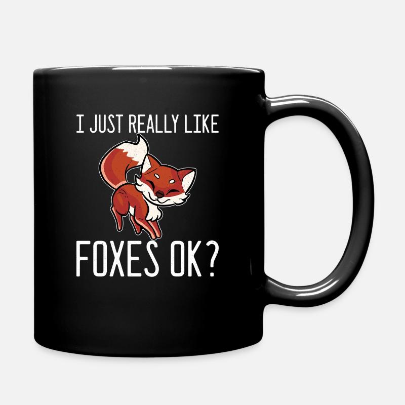Foxes Foxes Foxes Animals - Full Colour Mug - black