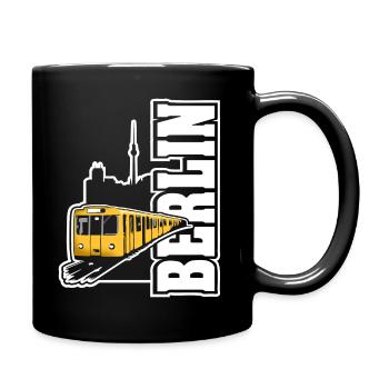 Berlin U-Bahn Color - Tasse einfarbig - Schwarz - Rechts