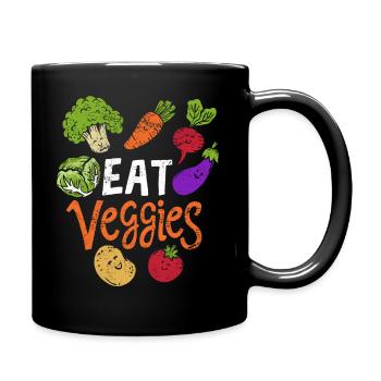 Les légumes mangent des légumes - Mug uni - noir - Droite