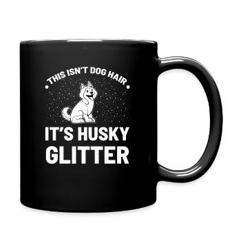 Husky Hund Welpe Welpe - Tasse einfarbig - Schwarz - Rechts
