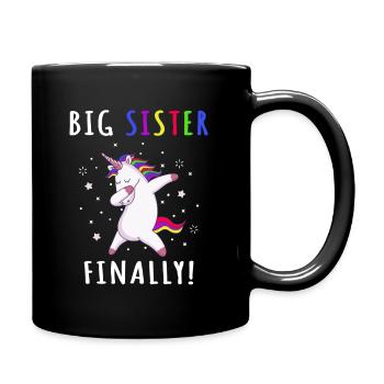 Grande soeur enfin chemise de licorne - Licorne - Mug uni - noir - Droite