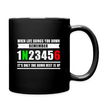 Motorcycle 1N23456 Motorcycle circuit Motorcyclist - Full Colour Mug - black - Right