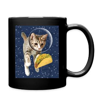 Chat et taco - Mug uni - noir - Droite