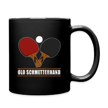 Old Schmetterhand Tischtennis Geschenk Tischtennis - Tasse einfarbig - Schwarz - Rechts