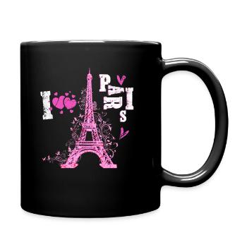 Paris Eiffelturm - Tasse einfarbig - Schwarz - Rechts
