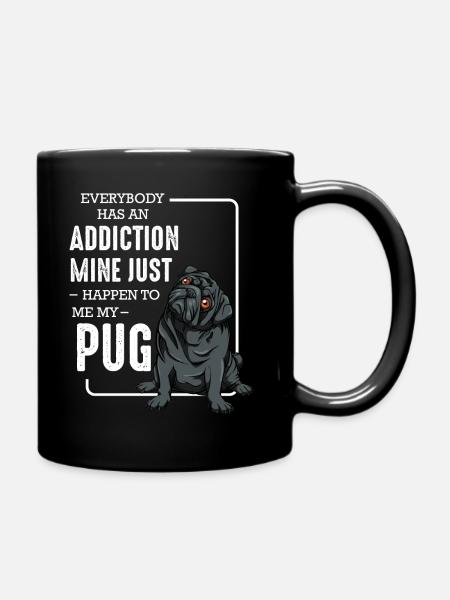 Mops - Tasse einfarbig - Schwarz
