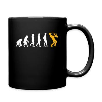 Evolution Saxophon - Tasse einfarbig - Schwarz - Rechts