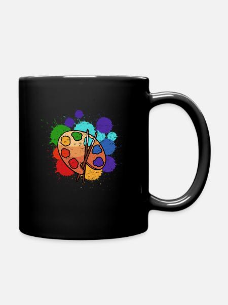 Künstler-Malpalette - Tasse einfarbig - Schwarz