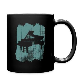 piano klavier musiker - Tasse einfarbig - Schwarz - Rechts