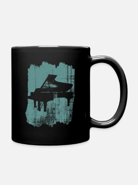piano klavier musiker - Tasse einfarbig - Schwarz