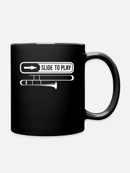 Posaune Instrument - Tasse einfarbig - Schwarz