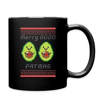 Avocado Vegan Veggie Christmas Humor Gift - Full Colour Mug - black - Right