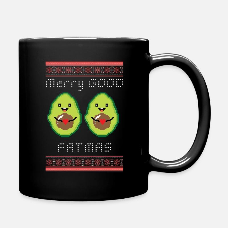 Avocado Vegan Veggie Christmas Humor Gift - Full Colour Mug - black