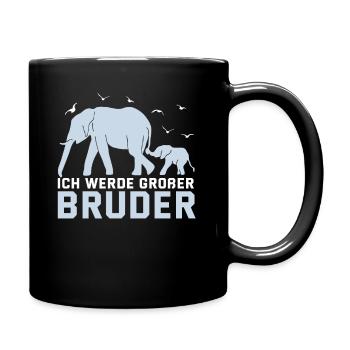 Lustig Elefant Bruder Baby Geschwister Geschenk - Tasse einfarbig - Schwarz - Rechts
