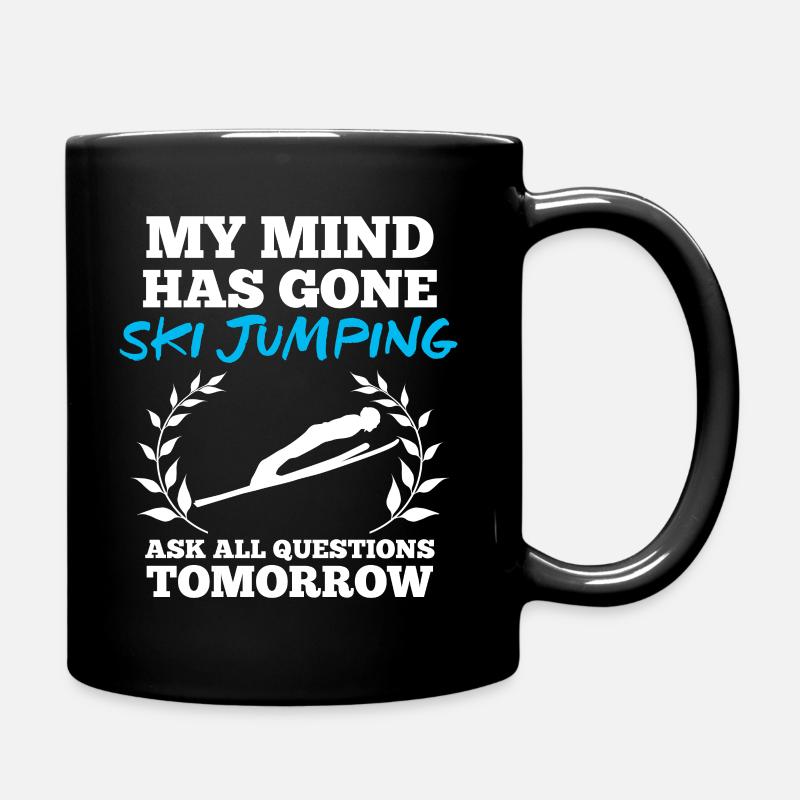 Skispringen Skispringer Ski Jumping Geschenk - Tasse einfarbig - Schwarz
