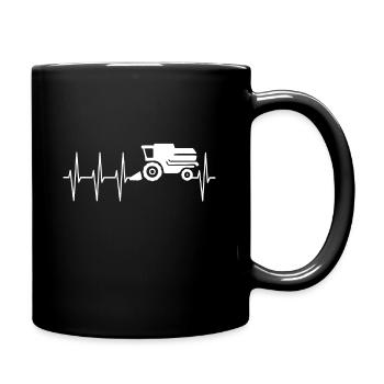 Heartbeat ECG Pulse Farmer Combine - Mug uni - noir - Droite