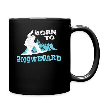 Born To Snowboard Quote Snowboarder Gift - Mug uni - noir - Droite