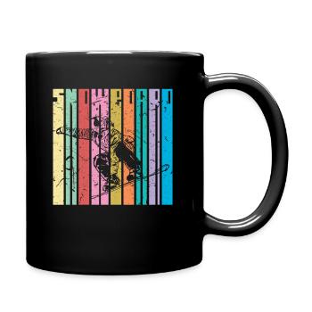 Snowboarden - Tasse einfarbig - Schwarz - Rechts