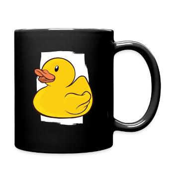 Badeente Gummiente - Tasse einfarbig - Schwarz - Rechts