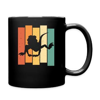 Dragon barbu lézard barbu cru rétro - Mug uni - noir - Droite