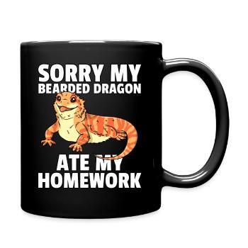 Bearded Dragon Beard Dragon Lizard Reptile - Full Colour Mug - black - Right
