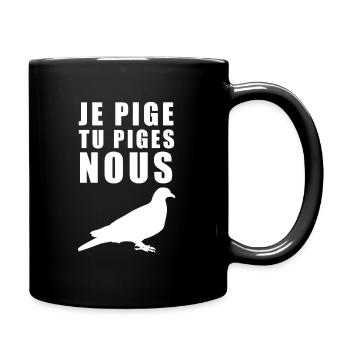 Wir Tauben - Tasse einfarbig - Schwarz - Rechts
