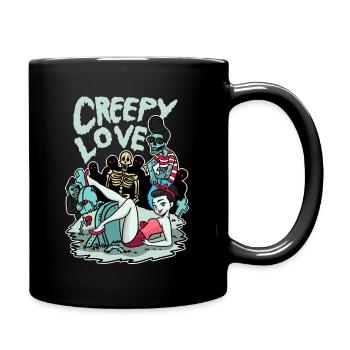 Creepy Love I Gift for Horror & Rock Fan - Full Colour Mug - black - Right