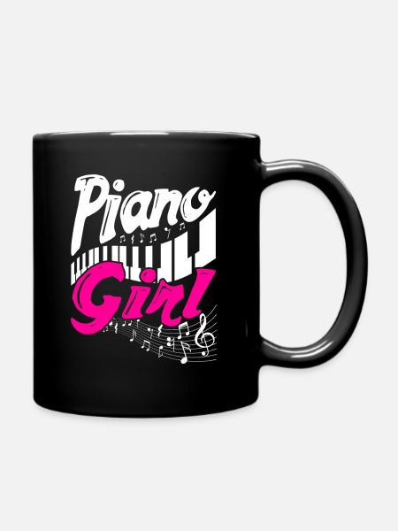 Piano women - Full Colour Mug - black