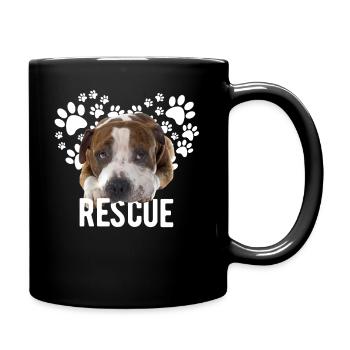 Mignon Pitbull Chien de sauvetage - Mug uni - noir - Droite