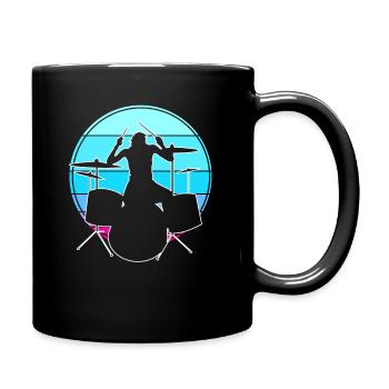 Batterie Drummer Retro - Mug uni - noir - Droite