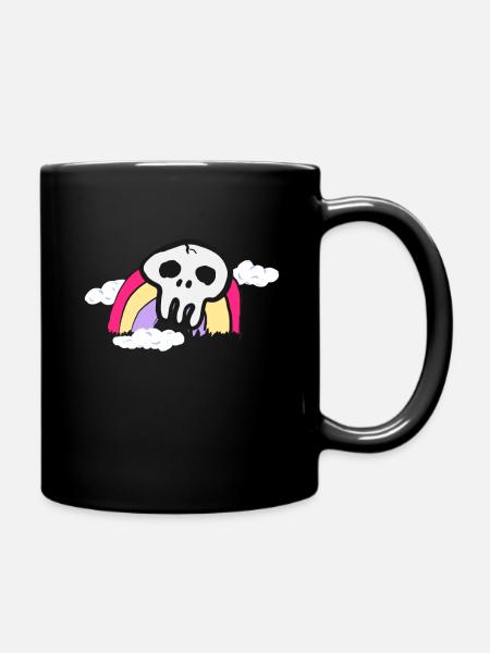 Crâne sur un cadeau coloré - Mug uni - noir