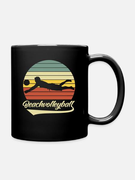 Beach volley rétro - Mug uni - noir