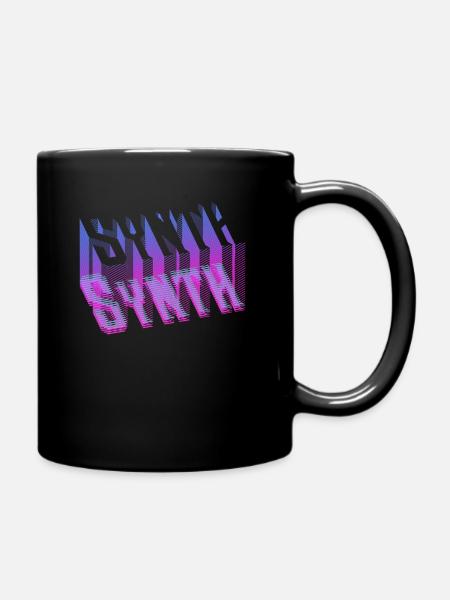 Retro Vaporwave Ästhetischer Synth - Tasse einfarbig - Schwarz