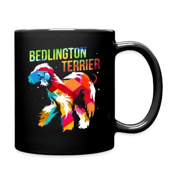 Bedlington Terrier - Tasse einfarbig - Schwarz - Rechts