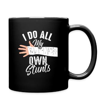 Stunt broken arm bone stuntman - Full Colour Mug - black - Right