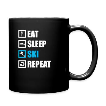 Skiing Skiing Skiing Skiing Skiing Berg - Full Colour Mug - black - Right