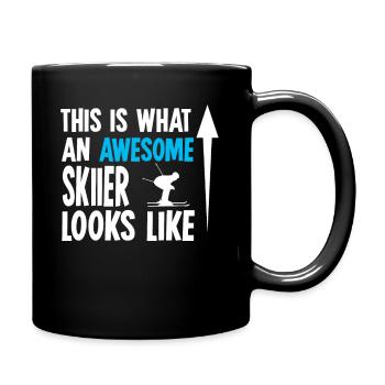 Skiing Skiing Skiing Skiing Skiing Berg - Full Colour Mug - black - Right
