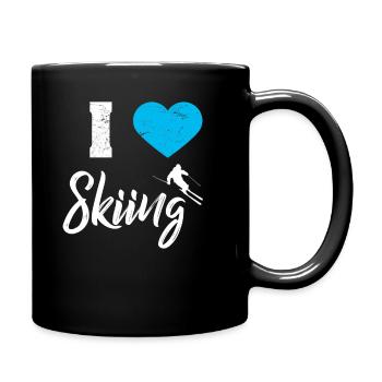 Skiing Skiing Skiing Skiing Skiing Berg - Full Colour Mug - black - Right