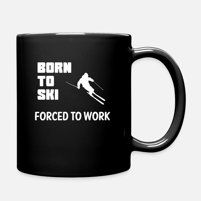 Skiing Skiing Skiing Skiing Skiing Berg - Full Colour Mug - black
