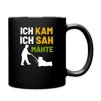 Mähen Rasenmäher - Tasse einfarbig - Schwarz - Rechts