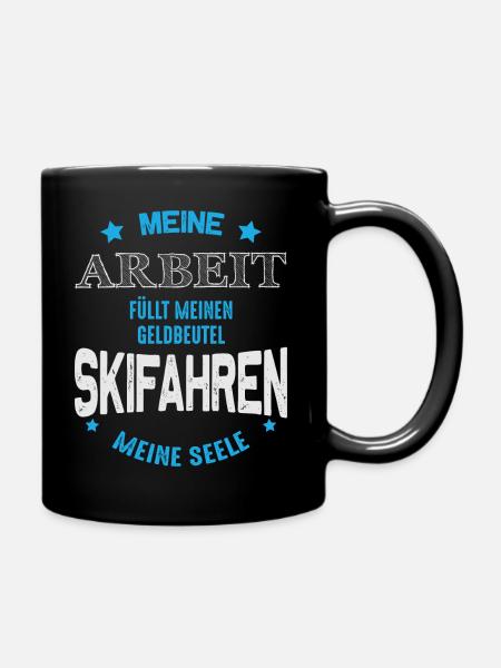 Skifahren, füllt meine Seele - Tasse einfarbig - Schwarz