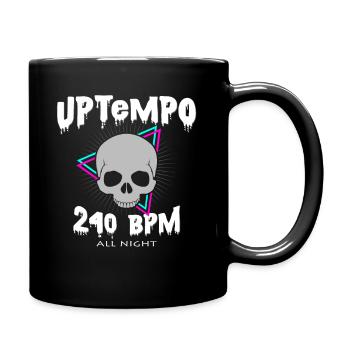 Uptempo 240 BPM Totenkopf Hardstyle Hakken Gabber - Tasse einfarbig - Schwarz - Rechts