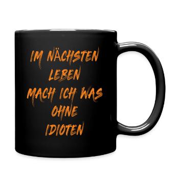 Lustige Bürotasse - Tasse einfarbig - Schwarz - Rechts