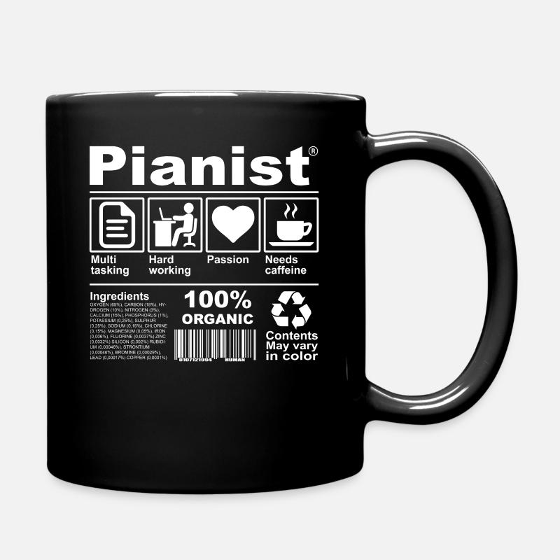 Pianist - Tasse einfarbig - Schwarz