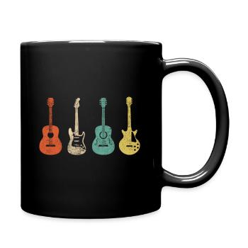 Vintage Gitarren - Tasse einfarbig - Schwarz - Rechts